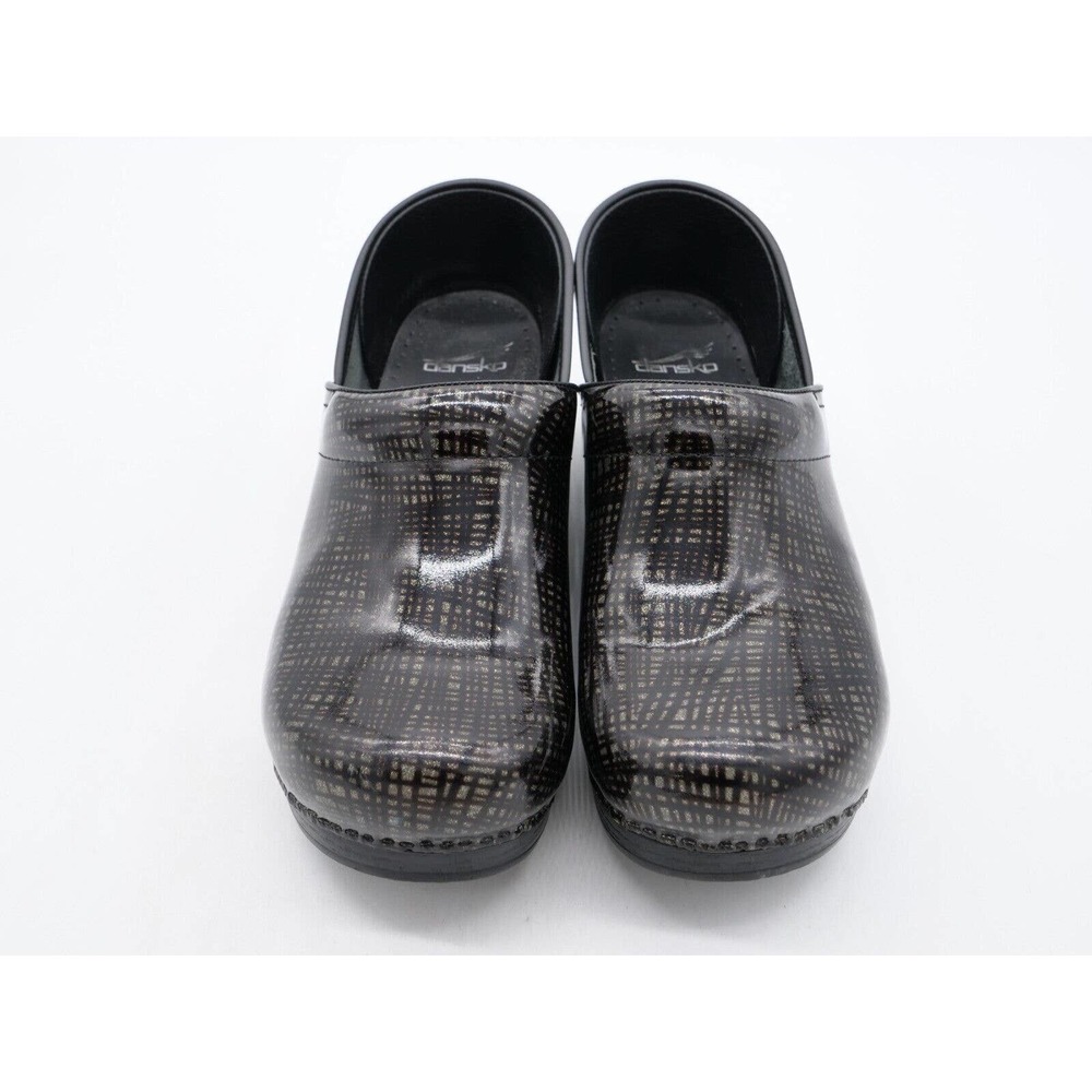 Dansko Original Professional Womens 11 Clogs Black Metallic Patent Leather Shoe - Picture 7 of 11